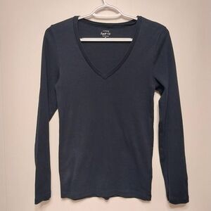 J. Crew Blue Fitted Long Sleeve Tee